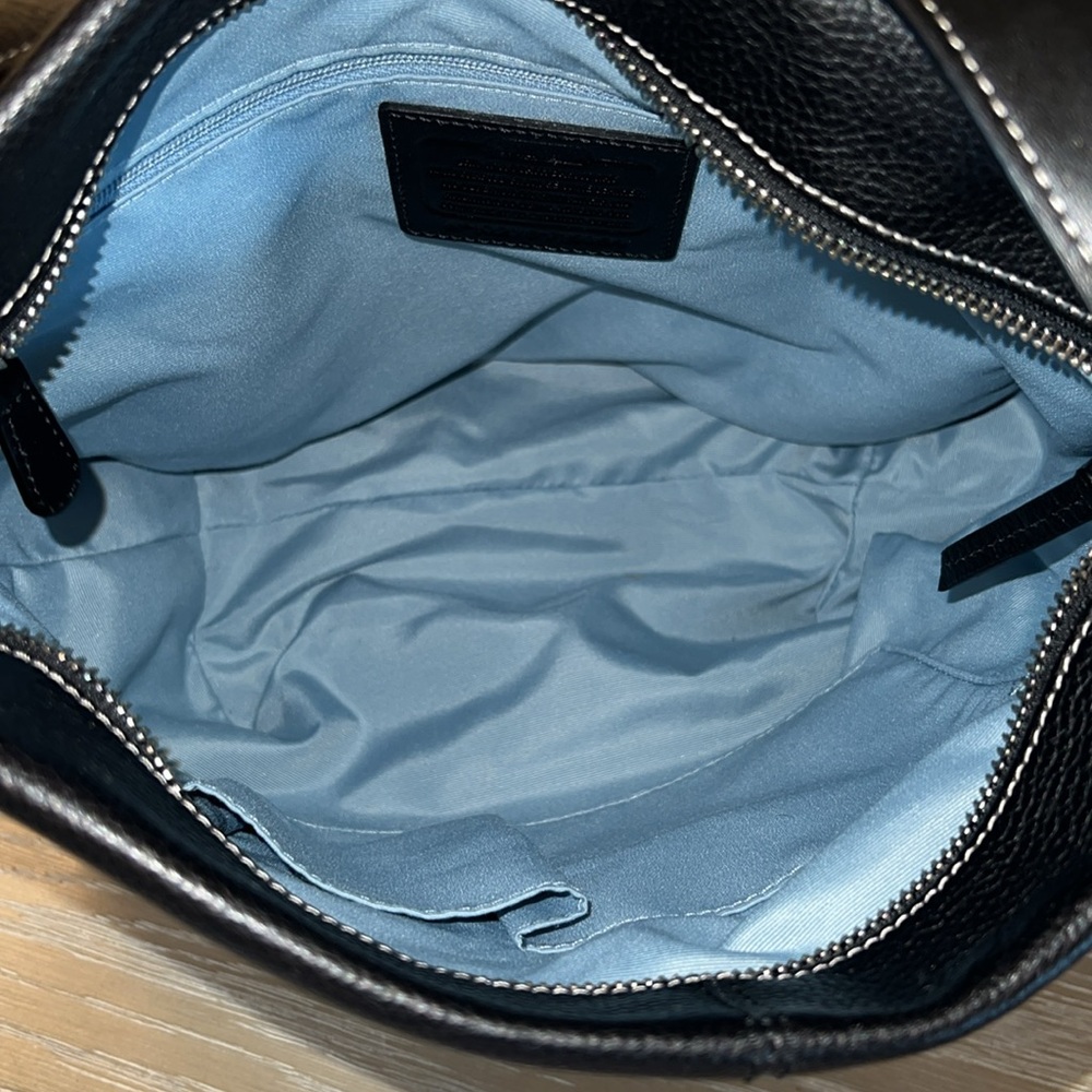Coach Black Leather Shoulder Bag with Silver Hardware - Picture 10 of 11
